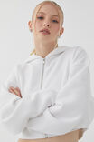 Jolie Cropped Zip Through Hoodie, CLOUD WHITE - alternate image 4