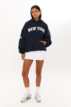 New York Oversized Fleece Hoodie, NIGHT NAVY/NEW YORK - alternate image 3