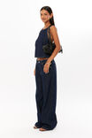 Denim Open Back Halter Top, INDIGO - alternate image 5