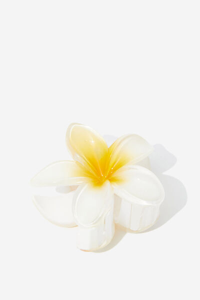 Single Hair Claw, YELLOW/FRANGIPANI