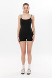 Ruby Sleeveless Romper, BLACK - alternate image 1