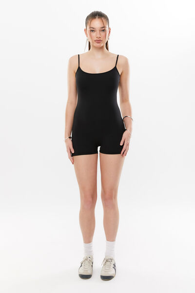 Ruby Sleeveless Romper, BLACK