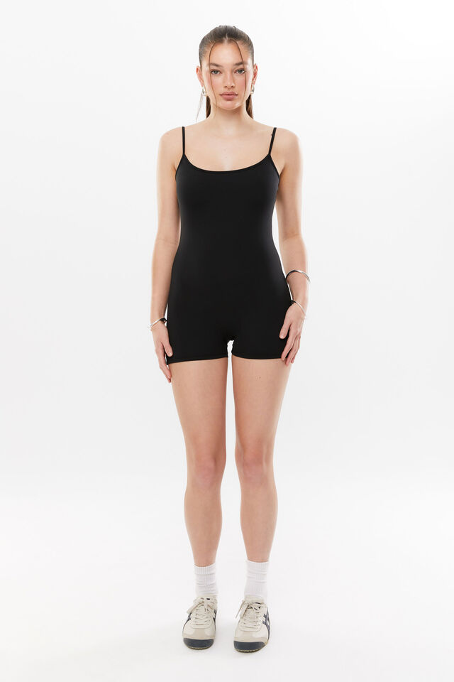 Ruby Sleeveless Romper, BLACK