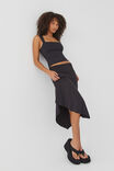 Luxe Asymmetrical Midi Skirt, BLACK - alternate image 1