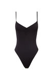Light Luxe Ruched Strappy Bodysuit, BLACK - alternate image 6