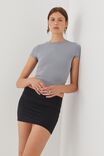 Luxe Hipster Mini Skirt, BLACK - alternate image 1