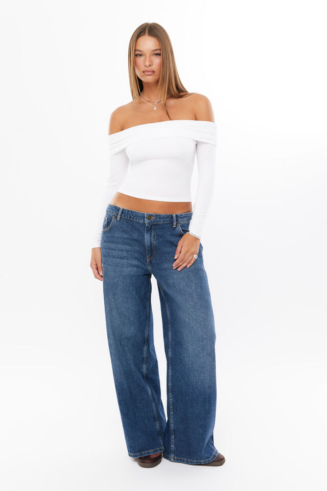 Soft Debbie Off The Shoulder Top, WINTER WHITE