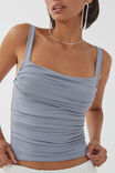 Luxe Ruched Sleeveless Top, BLUE GREY - alternate image 4