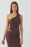 Soft Amelia One Shoulder Top, ESPRESSO BROWN - alternate image 1