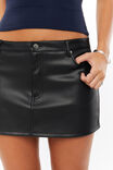 Maya Faux Leather Mini Skirt, BLACK - alternate image 4