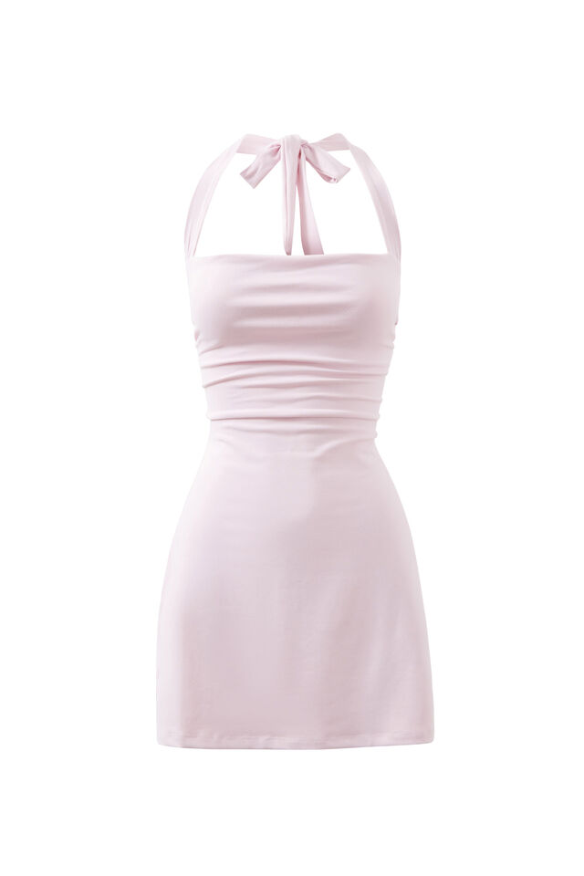 Kylie Halter A-Line Mini Dress, PRINCIPESSA PINK