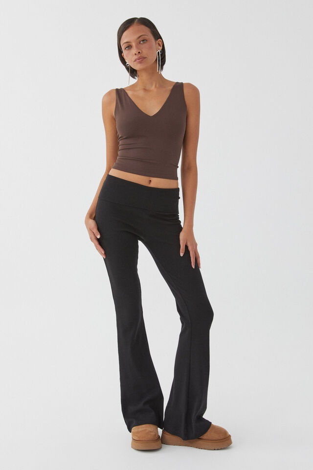 Luxe V Neck Tank, ESPRESSO BROWN