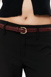 Thin Faux Croc Belt, DEEP CHERRY/GOLD - alternate image 3