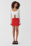 Luxe Hipster Mini Skirt, RUBY RED - alternate image 1