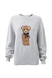 Bambie Crew Jumper, GREY MARLE/TEDDY BOW - alternate image 6