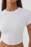Luxe Cropped Short Sleeve Top, WHITE - alternate image 4