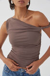 Luxe Bree Ruched Twist Top, BROWN CAROB - alternate image 4