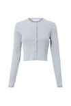 Kendal Cropped Knit Cardigan, GREY MARLE - alternate image 5