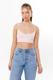 Luxe Micro Crop Top, GRAPEFRUIT PINK - alternate image 1