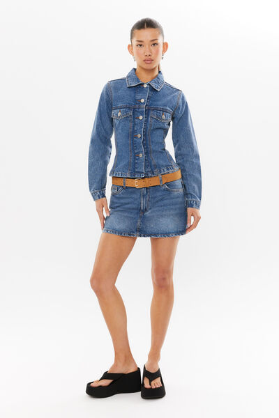 Maddi Fitted Denim Jacket, WINTER BLUE