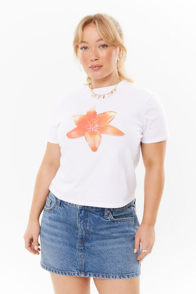 Everyday Graphic Tee, WHITE/LILY