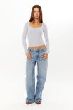 Riri Scoop Neck Long Sleeve Top, GREY MARLE - alternate image 2
