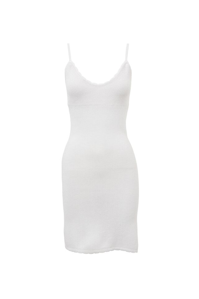 Kylie Crochet Mini Dress, WHITE