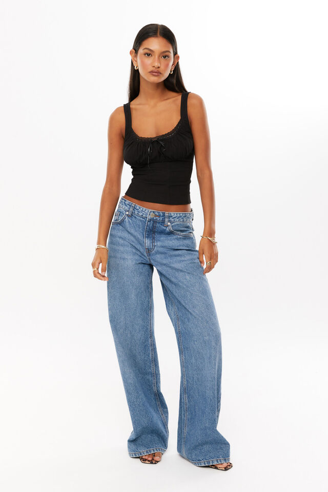 Lana Gathered Top, BLACK