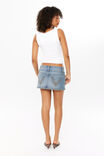 Y2k Denim Mini Skirt, PARIS BLUE - alternate image 3