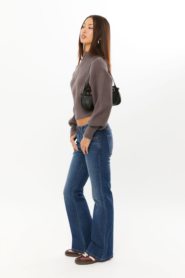 Low Stretch Bootleg Jean, MIDNIGHT BLUE