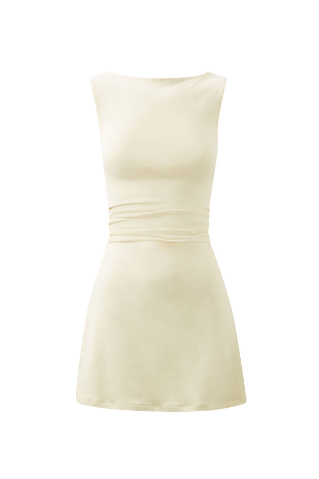 Maya A-Line Mini Dress, LEMON PUFF