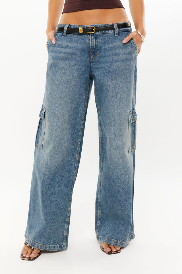 Low Rise Cargo Jean, CHELSEA BLUE