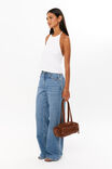 Denim Open Back Halter Top, WHITE - alternate image 5