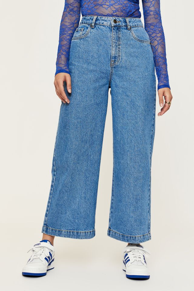 Cropped Wide Leg Jean, MAJESTIC BLUE