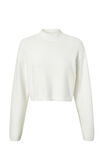 Marley Mock Neck Knit Jumper, MERINGUE WHITE - alternate image 6