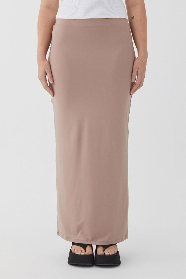 Luxe Hipster Maxi Skirt, TOFFEE TAUPE