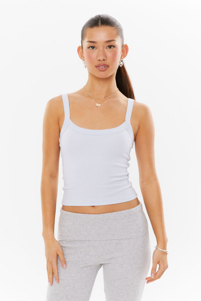 Riri Scoop Neck Tank, MILKY BLUE