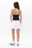 Khloe V Neck Halter Top, NAVY/WHITE BIND - alternate image 3