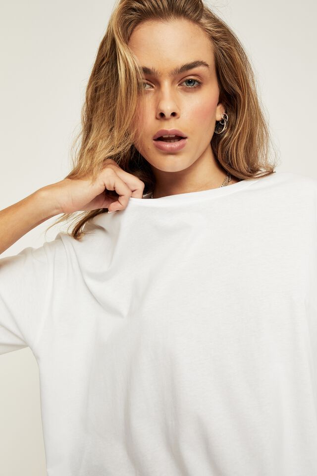 Piper Oversized T Shirt, WHITE