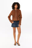Hailey Faux Suede Jacket, BRUNETTE BROWN - alternate image 2