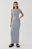 Luxe Short Sleeve Maxi Dress, MOONLIGHT GREY - alternate image 3