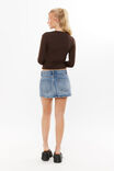 Luxe Long Sleeve Longline Tee, CACAO BROWN - alternate image 3