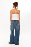 Cotton Longline Tube Top, MICRO HEART WHITE RED - alternate image 3