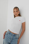 Embroidered Cherry Fitted Tee, WHITE/CHERRY - alternate image 2