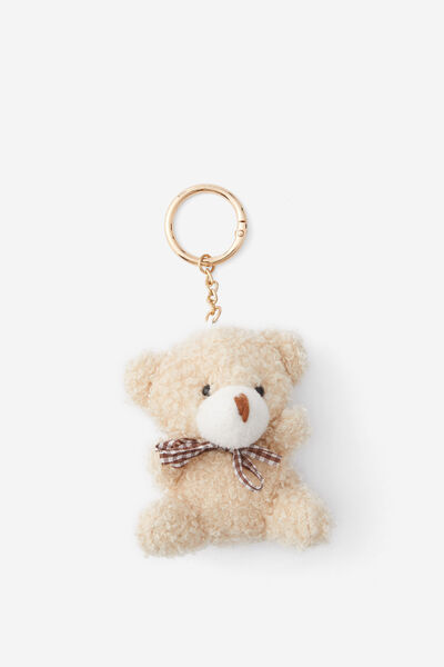 Bag Charm, GINGHAM TEDDY
