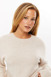 Romee Crew Neck Knit Jumper, TAUPE MARLE - alternate image 4