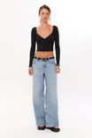 Luxe Kya Long Sleeve Top, BLACK - alternate image 2