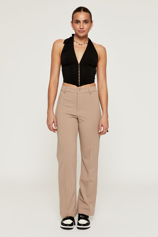 Gabby Wide Leg Pant, TOFFEE TAUPE