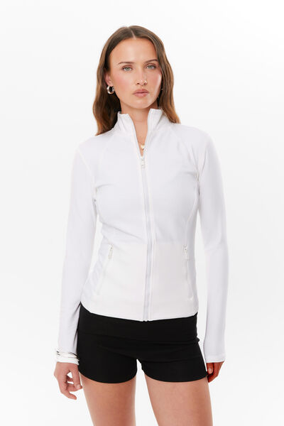 Tammy Active Zip Through Jacket, MERINGUE WHITE