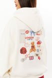 Ella Oversized Fleece Hoodie, COSY CREAM/LONDON SCRAPBOOK - alternate image 5